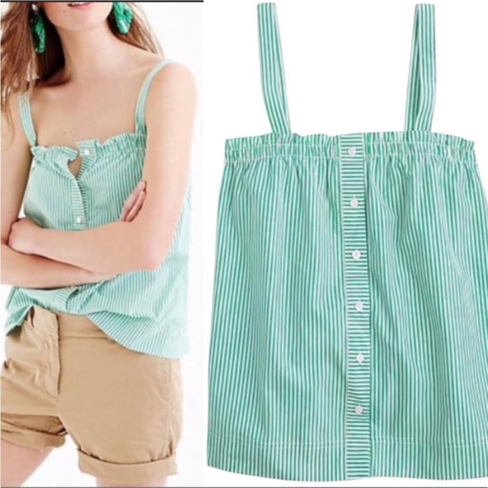 Like New J. Crew Striped Button Down Tank